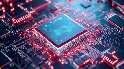 Poster - Illuminated Microchip Data Processing Central Unit