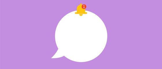 Wall Mural - notification screen. chat bubble. push notification. sms notification on the screen of the smartphon