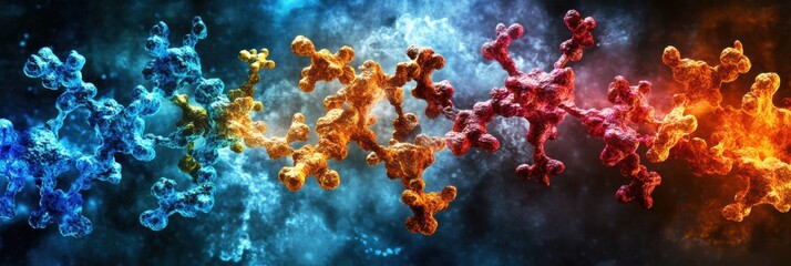 Poster - dynamic interaction of antibodies targeting a virus in a vibrant molecular environment. generative a