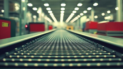 Poster - Warehouse Conveyor Belt System Industrial Transportation