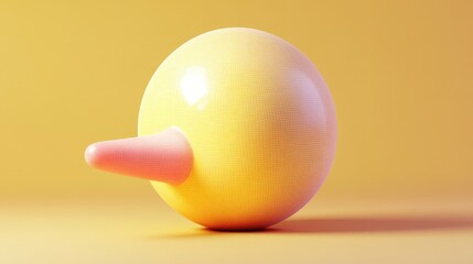 Poster - Abstract Yellow Egg Shape With Pink Protrusion