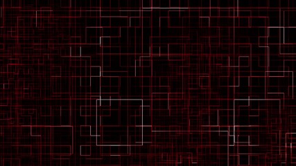 Wall Mural - red circuitry pattern animation backdrop. digital maze, abstract background