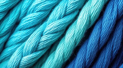 Poster - Close Up Of Braided Blue And Teal Threads