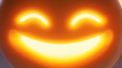 Aufkleber - Glowing Orange Smiley Face Digital Art