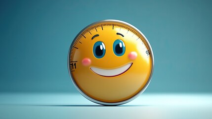 Poster - Happy Smiley Face Clock Shows Positive Time