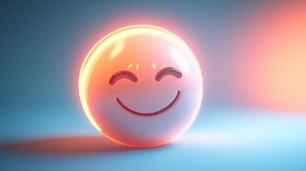 Aufkleber - Glowing Happy Emoticon Digital Art Illustration