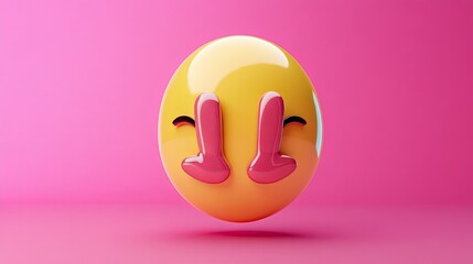 Aufkleber - Yellow Egg Emoji Covering Eyes With Pink Hands