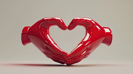 Poster - Red hands forming a heart shape symbol