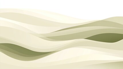 Poster - Abstract Wave Pattern in Soft Green Hues