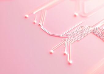 Aufkleber - Neon Circuitry Minimalist Tech Blueprint in Soft Pastels