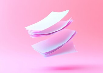 Aufkleber - Minimalist Pastel Floating Paper Abstract Financial Workflow