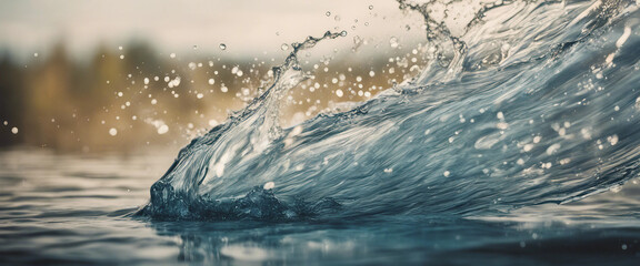 Wall Mural - Water Splash In Horizontal Swirling