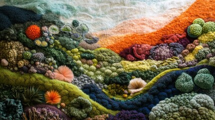 Poster - Exploration of diverse bacterial forms and textures creating a captivating background landscape. Generative AI