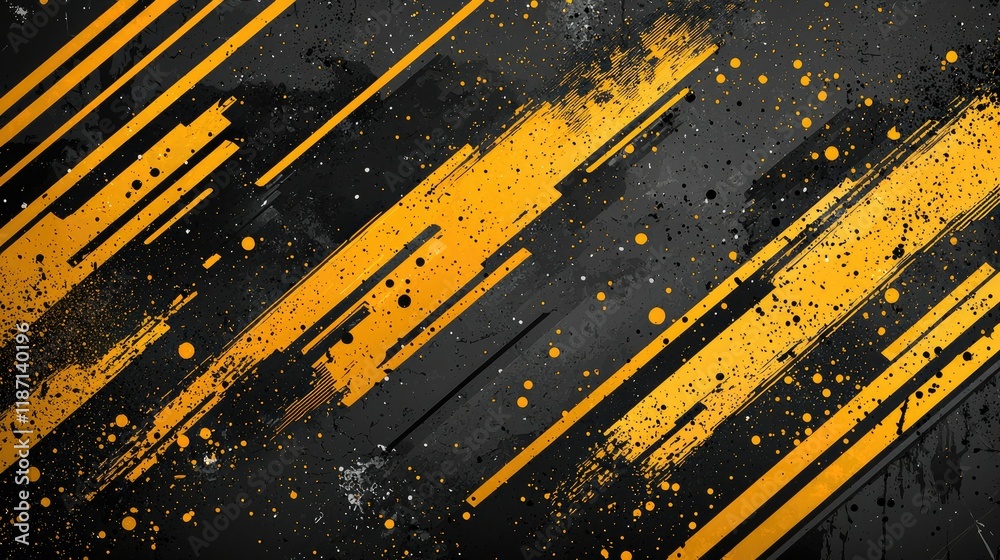 Abstract Black And Yellow Diagonal Stripes Design Stock Illustration ...