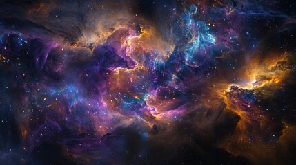 Wall Mural - cosmic nebula: a symphony of celestial colors and stardust