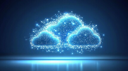Poster - Interconnected Cloud Computing Concept with Digital Lines and Scale
