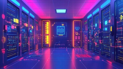 Poster - Colorful Illustration of IoT Concepts in Modern ICT Environment