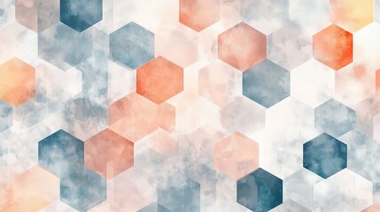 Poster - Abstract Geometric Design Featuring Colorful Hexagon Pattern