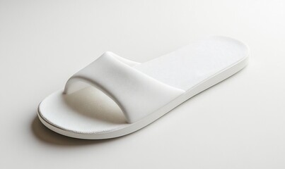 White summer slipper on white background