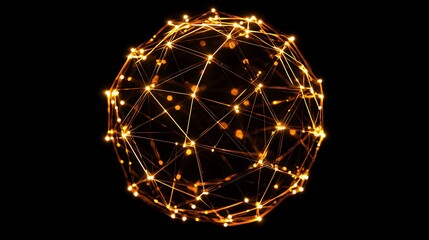 Leinwandbilder - . A web of interconnected glowing nodes forming a pulsating sphere