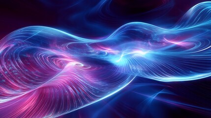 Leinwandbilder - . An otherworldly scene of energy waves flowing through a crystalline structure