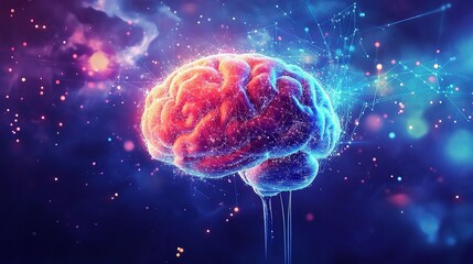 Poster - Vibrant Abstract Representation of Artificial Intelligence and Big Data