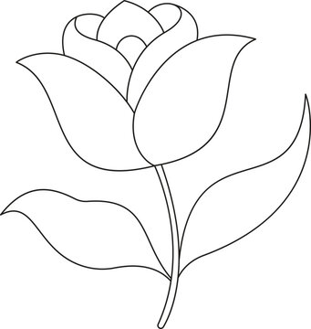 Artistic Rose Illustration Graceful Rose Line Art.