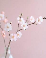 Poster - Elegance of Peach Blossom in Pastel Hues Springs Botanical Beauty