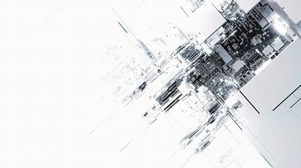 Poster - Abstract Vector Illustration of Circuit Patterns and Motherboard Design