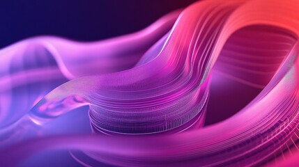 Poster - Dynamic Futuristic 3D Stacked Chart Area with Flowing Lines