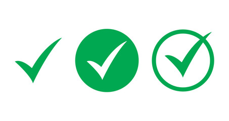 Wall Mural - green check mark icon. check mark vector icon. checkmark illustration. vector symbols set ,green che