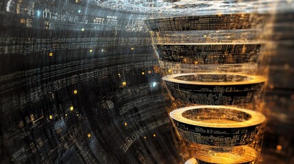 Poster - Detailed Illustration of Data Mining Process with Layered Visualization