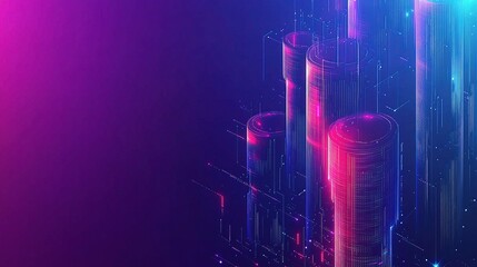 Poster - Isometric Vector Illustration of Big Data Technology Concept