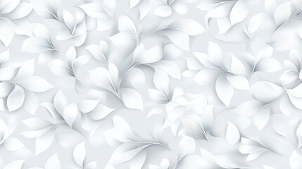 Poster - This seamless pattern has a grey background with white swirls, dots, and floral motifs, creating an elegant design SEAMLESS PATTERN