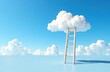 © Alena - Blue sky with cloud and ladder, way to success concept. Expect high