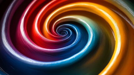 Wall Mural - Abstract Colorful Spiral Vortex: A mesmerizing journey into a vibrant world of swirling hues and hypnotic patterns. Experience the depth and intensity of color.