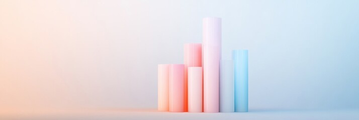 Aufkleber - Pastel Gradient Financial Charts in Minimalist Surreal Style