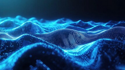 Poster - Abstract Quantum Technology Concept with Vibrant Data Waves