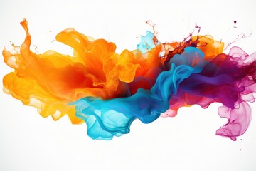 Wall Mural - Colorful abstract swirl of vibrant paint mixing in an artistic display during a creative workshop