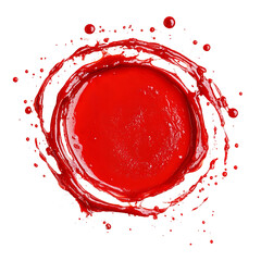 Wall Mural - red marinara sauce circle splatter on a white background