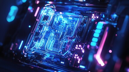 Poster - Intricate Quantum Computer with Electronic Circuitry and Gigapixel Detail