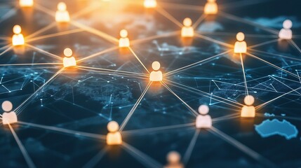Poster - Global Business Network Connection with Data and Analytic Lines
