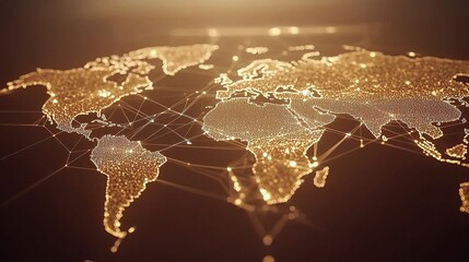 Poster - Global Business Network Connection Illustrated with Lines and Scale
