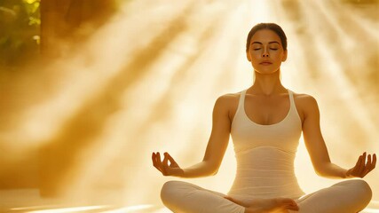 Poster - Embracing Inner Peace During Meditation in a Bright, Serene Environment