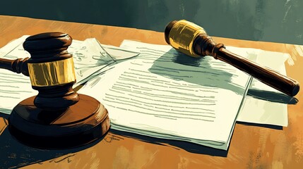 Leinwandbilder - Illustration of contracts business law focusing key terms enforceability and dispute resolution