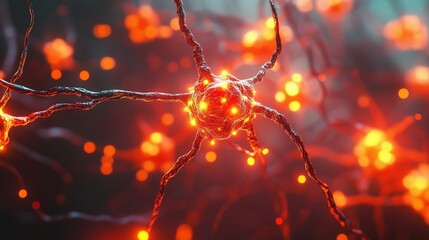 Poster - Detailed Visualization of Neural Network Structure with Vibrant Colors