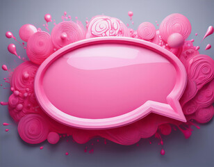 Wall Mural - pink bubble speech