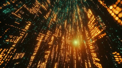 Aufkleber - abstract led technology lines in programming and code environment
