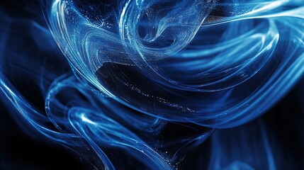 Poster - Abstract Blue Technology Design with Flowing Lines and Banners