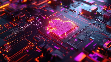 Poster - Abstract Data Storage Concept with Cloud Upload Symbol on Circuit Board